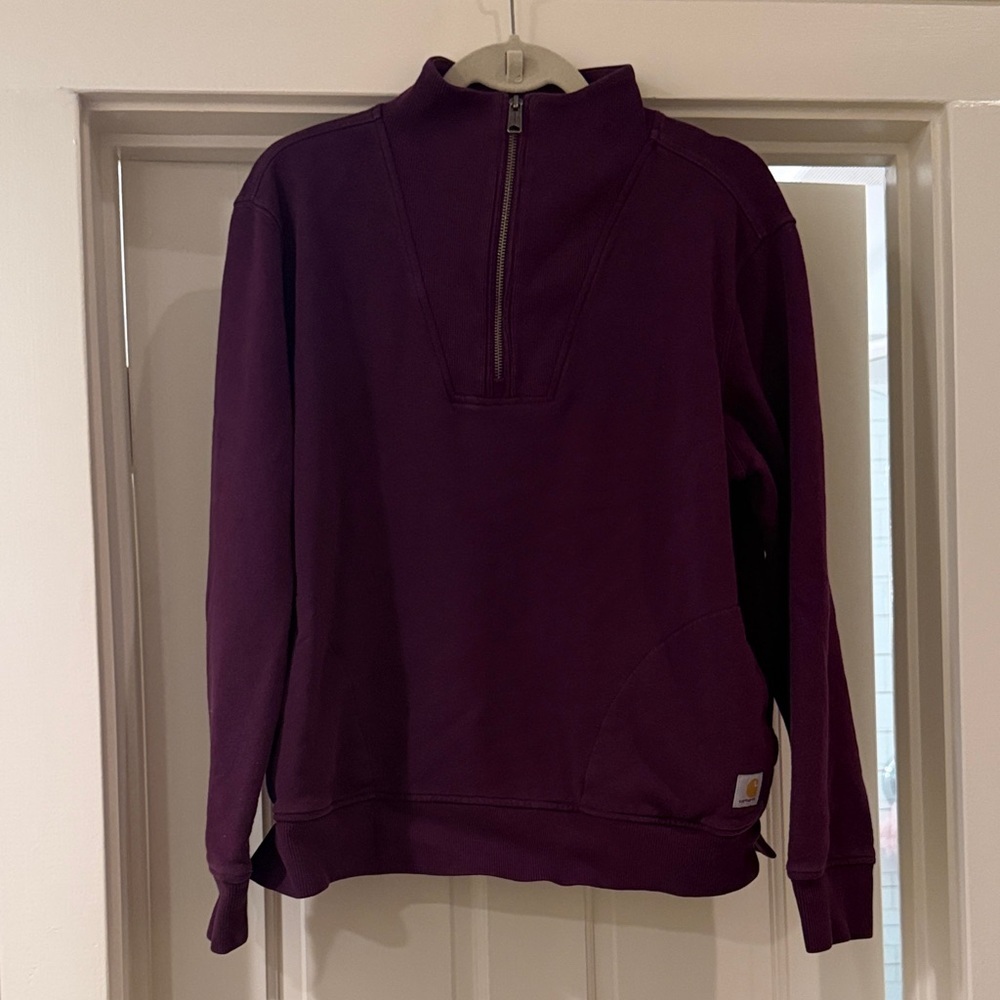 Carhartt Women’s Dark Plum Half-Zip Sweatshirt
